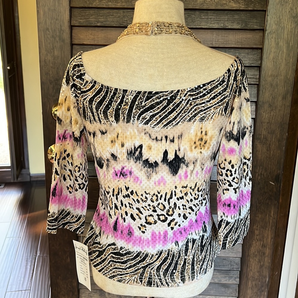 Joseph Ribkoff Animal Print Top - Picture 2 of 10